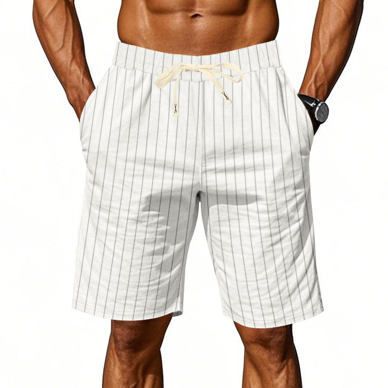 Short à rayures décontracté pour homme