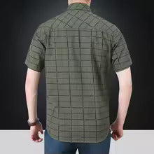 Chemise élégante à manches courtes à carreaux