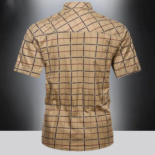 Chemise élégante à manches courtes à carreaux