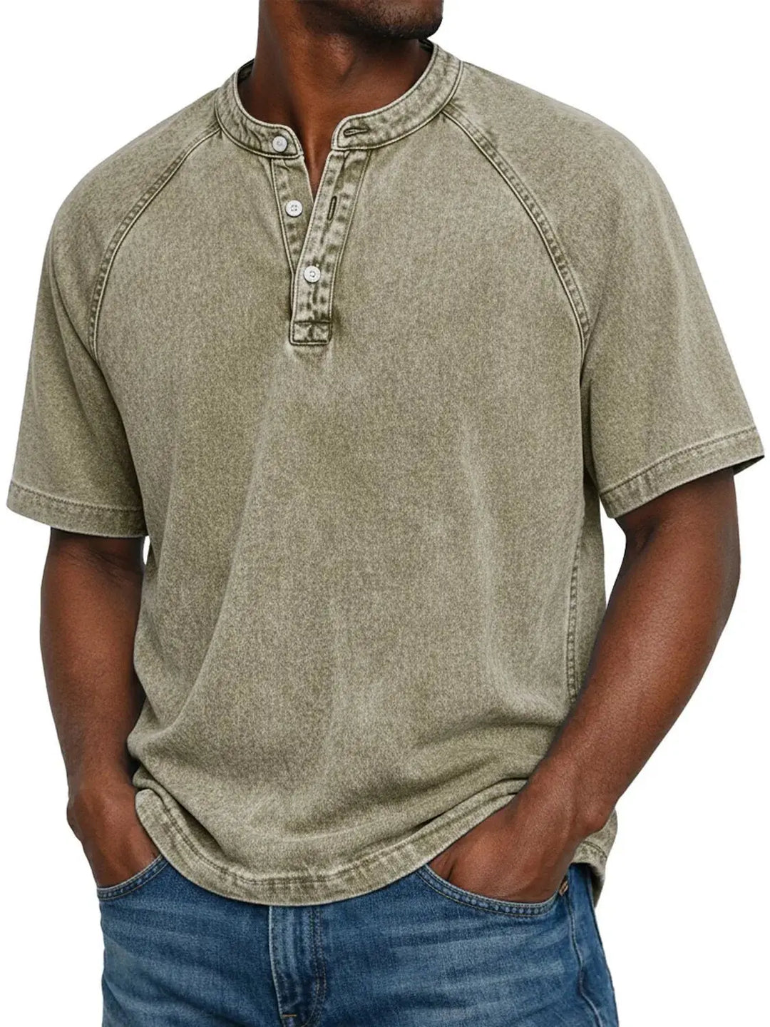 Chemise vintage boutonnée pour homme