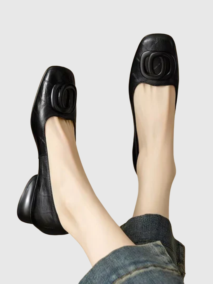 VÉRANE | Ballerines en Cuir à Bout Carré