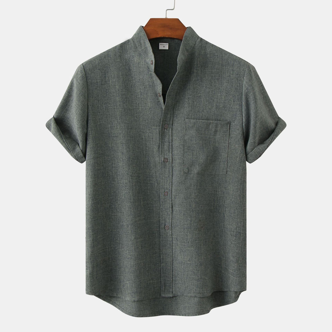 Chemise en coton unie avec boutons