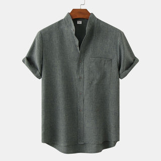 Chemise en coton unie avec boutons