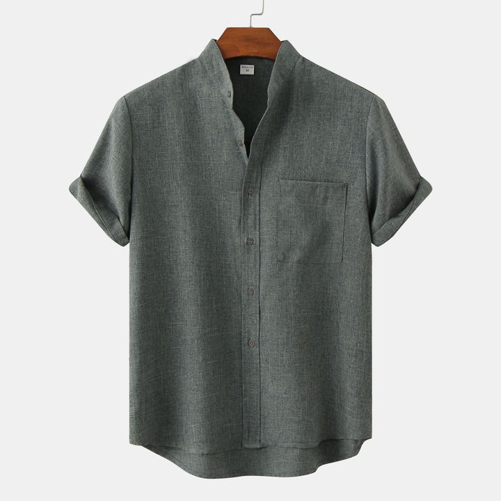 Chemise en coton unie avec boutons