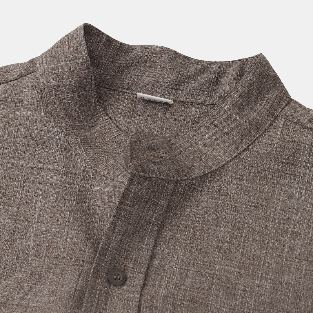 Chemise en coton unie avec boutons