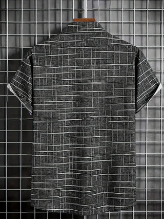 Chemise élégante à motif rayé et à carreaux