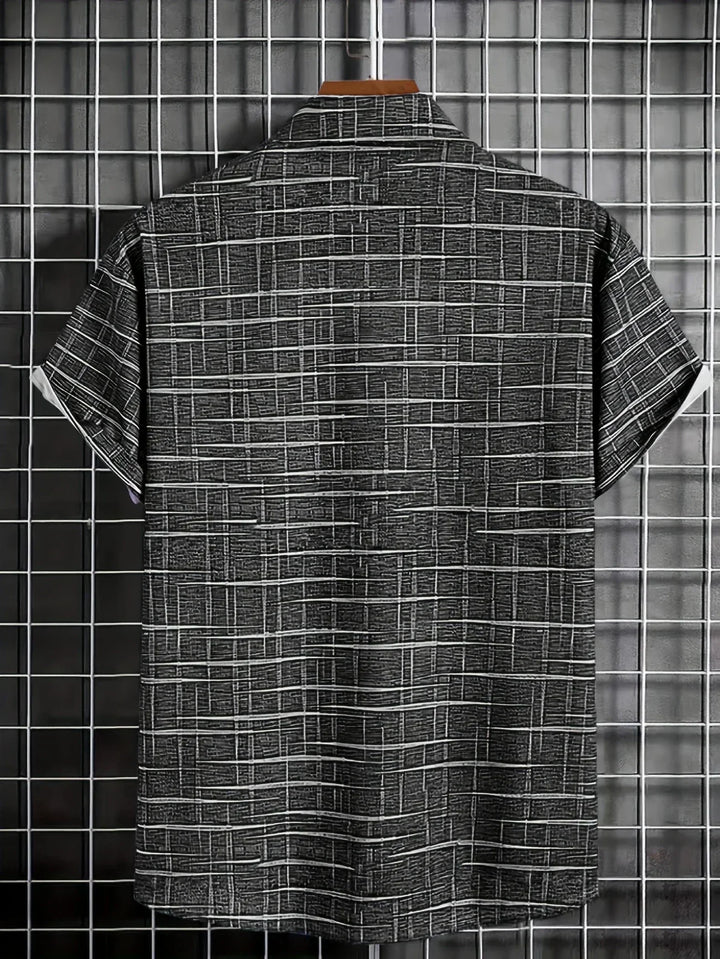 Chemise élégante à motif rayé et à carreaux