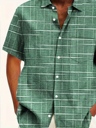 Chemise élégante à motif rayé et à carreaux