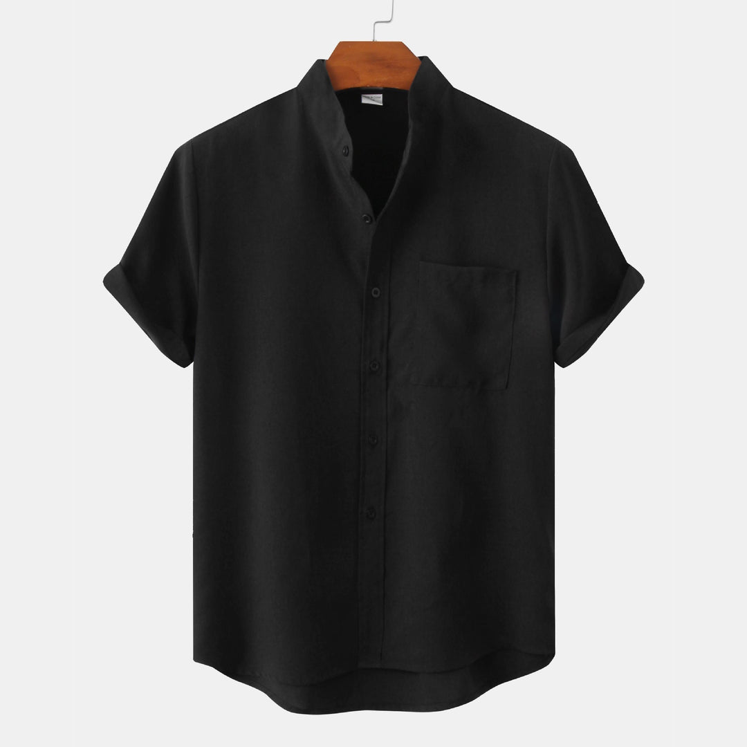 Chemise en coton unie avec boutons