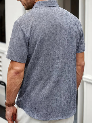 Chemise légère à manches courtes en mélange de lin