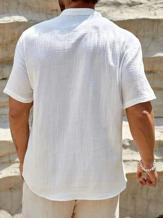 Chemise d’été élégante à col montant